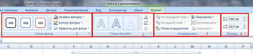 Excel содержит. Вкладка работа с диаграммами в excel. Контекстные вкладки для редактирования диаграмм называются в excel.