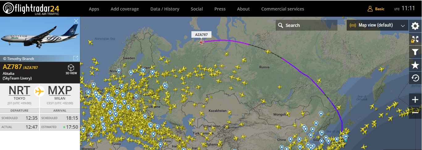 Карта полетов онлайн в реальном времени по номеру рейса